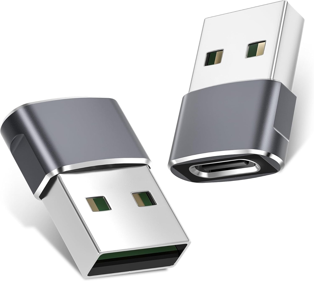 Paquete de 2 adaptadores USB a USB C, para cargador